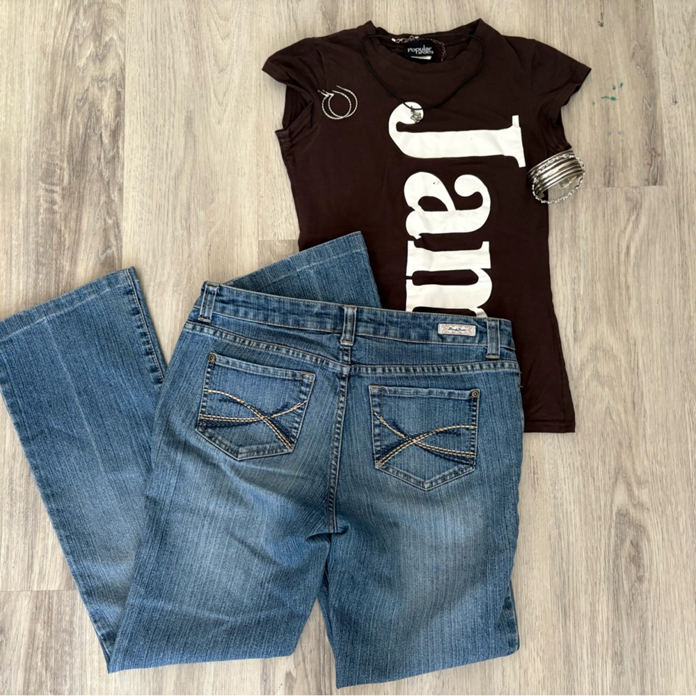 7 For All Mankind Classic Blue Wide Leg Jeans